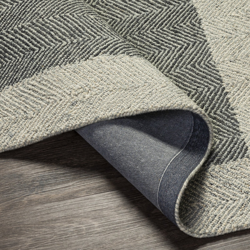 Rafia Handmade Tufted Wool Gray/Taupe Area Rug, Rectangle 8'10" x 12'
