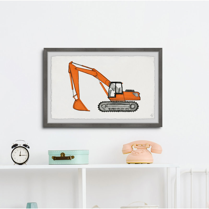 «Burkeville Excavator Truck», reproduction encadrée, H 8 po x l 12 po x P 1,5 po