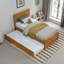 Lit plateforme en bois massif Jeinny avec pied et gigogne assortis-860418357-835714342