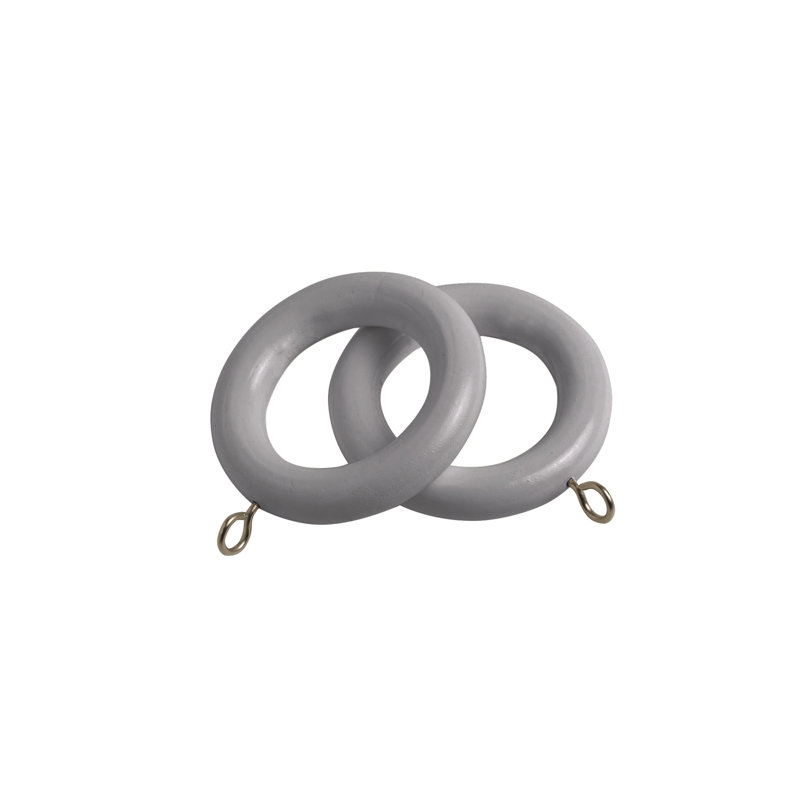 Alvarenga Grey Wood 3.7cm Curtain Rings