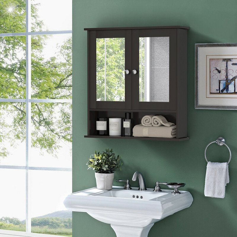 Leshanti Wall Bathroom Cabinet, Brown