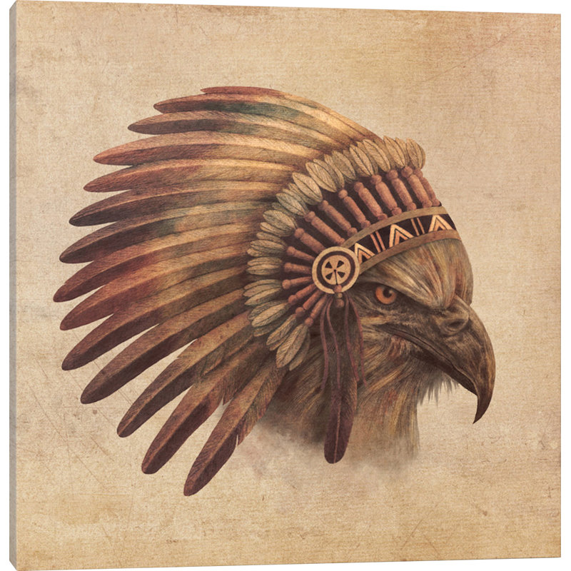 « eagle chief #2 », impression sur toile tendue, H 26 po x l 26 po x P 1,5 po