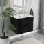 Meuble-lavabo de salle de bain 24 po avec lavabo en céramique - meuble-lavabo mural noir-1331462075-1331462079
