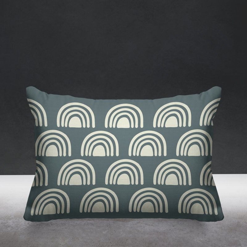 Coussin décoratif intérieur / extérieur Rainbow Boho, Gris
