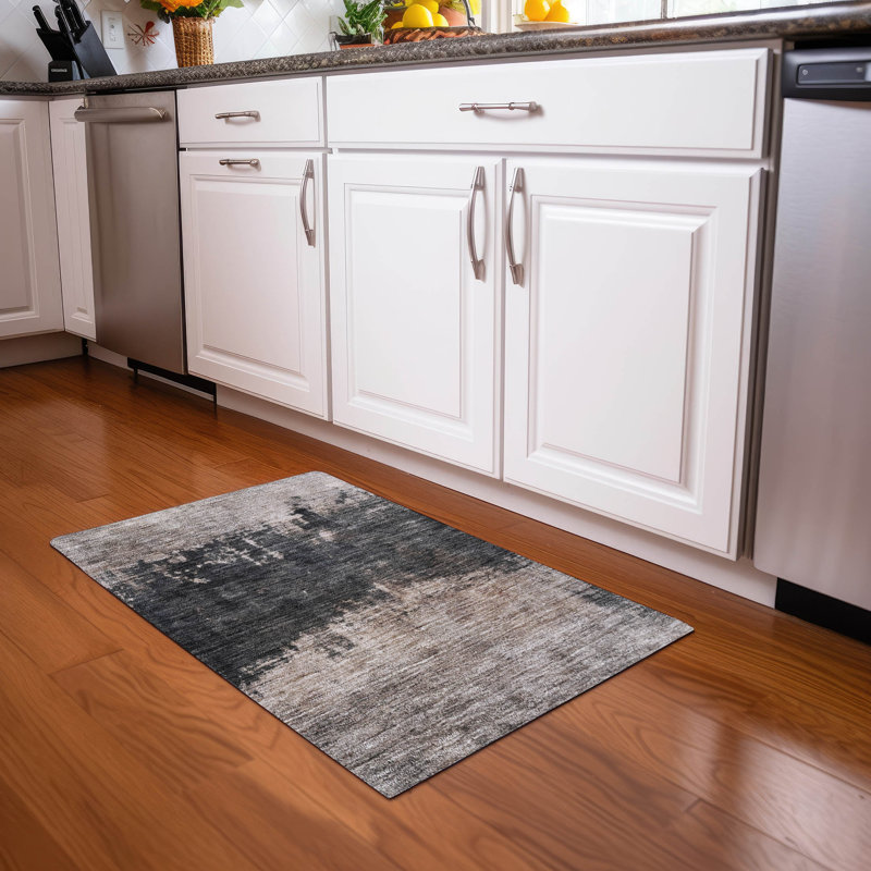 ACN1215 Taupe Indoor/Outdoor Machine Washable Area Rug, Rectangle 1 pi 8 po x 2 pi 6 po