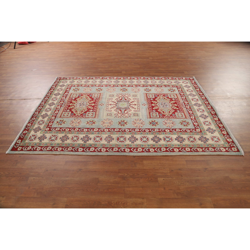 Tapis oriental géométrique Kazak 5 x 7