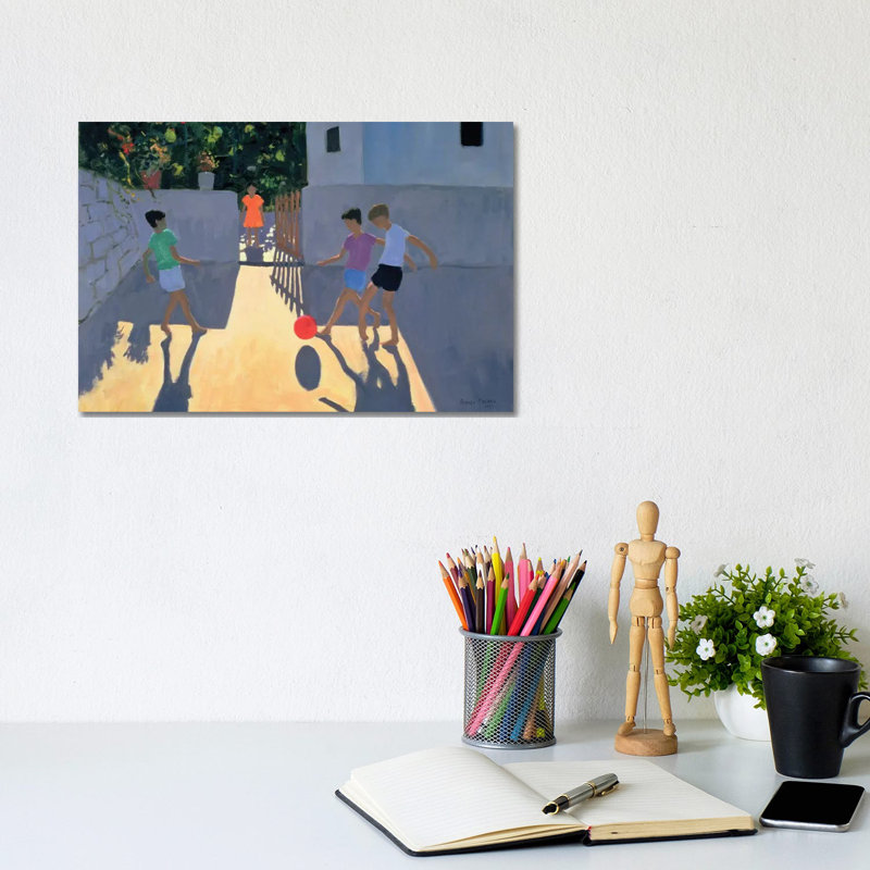 Footballers, Kos by Andrew Macara - Wrapped Canvas Gallery-Wrapped Canvas Giclée, 20.32 cm H x 30.48 cm W