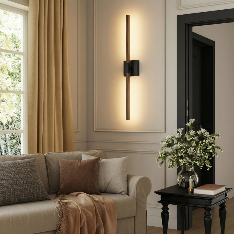 Dimmable Cordless LED Wall Sconce with Remote - Aluminum Battery Operated​, Brushed Nickel, 31.49" H x 4.72" W x 4.72" D