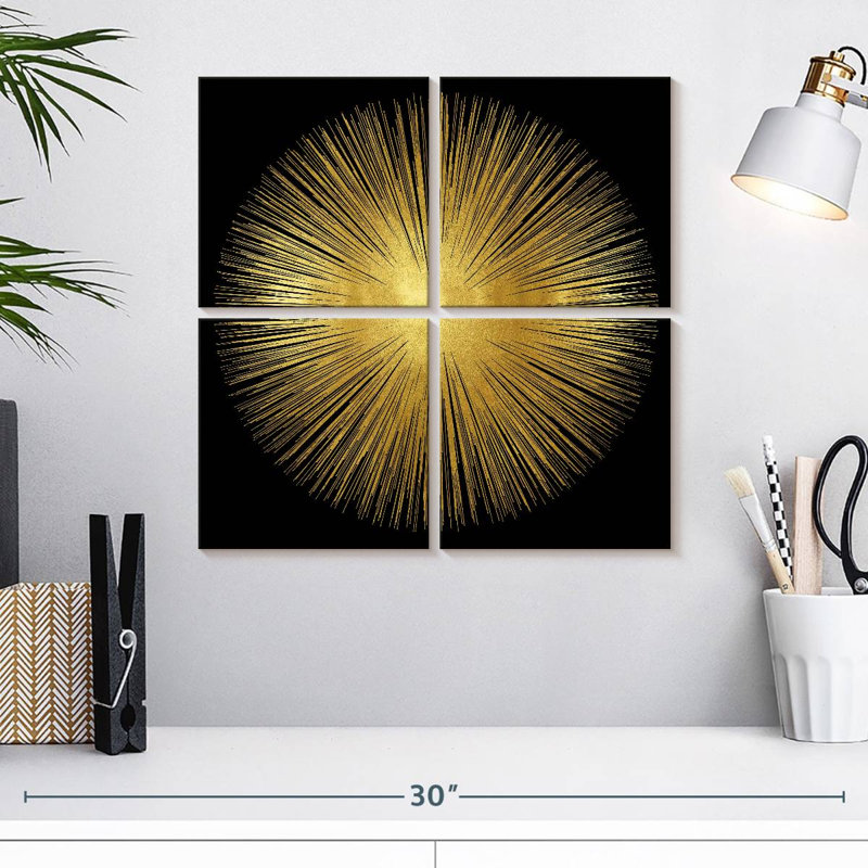 Avery Sunburst sur fond noir I, H 18 po x l 18 po