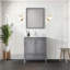 Meuble-lavabo gris vieilli l 30 po x P 22 po et miroir 28 po