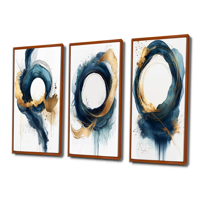 «Abstract Underwater Life I» - Collection d'art mural moderne, H 40 po x l 60 po, Reproduction encadrée sans passe-partout