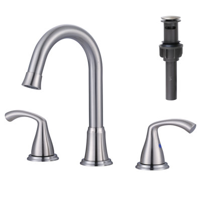 Widespread Bathroom Faucet with Drain Assembly