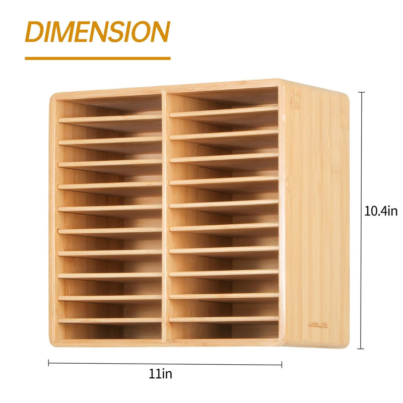  Organisateur de marqueurs en bambou à 22 compartiments, peut contenir 176 marqueurs, bois naturel