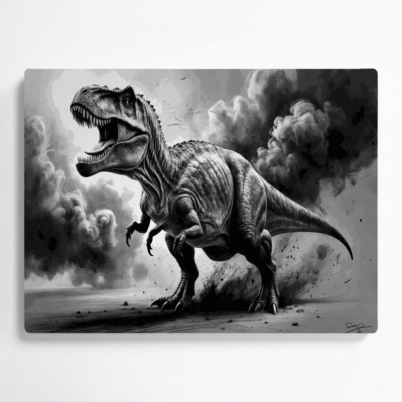Dinosaure, art mural brun en métal, H 11 po x l 14 po
