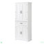Armoire de rangement de salle de bain avec portes et tiroir, plusieurs espaces de rangement, tablette réglable