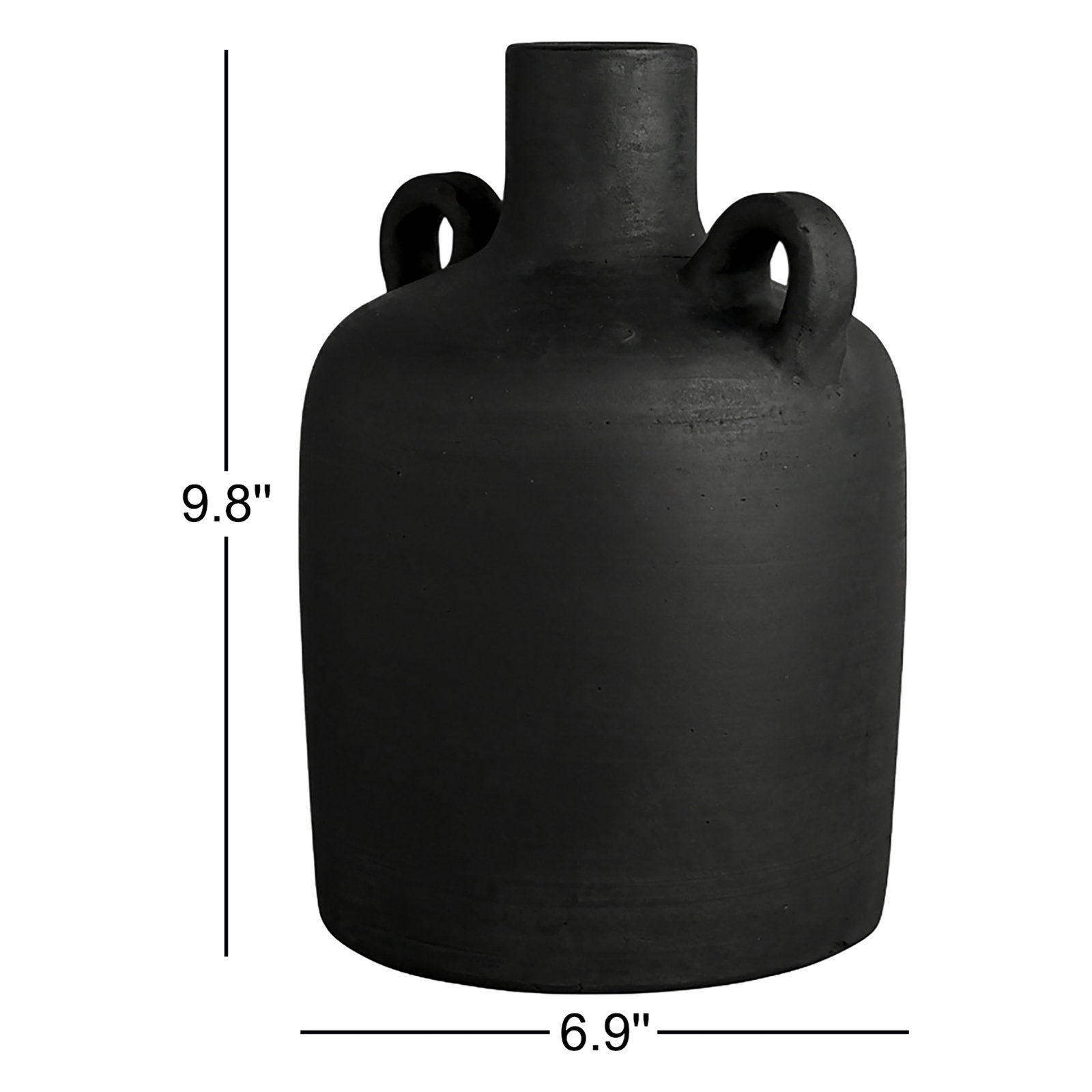 Princeton Terracotta Table Vase, Black 