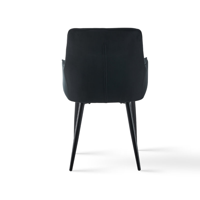 Gelnett 50cm H Velvet Upholstered Armchair, Black