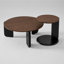 Table basse l 31,5 po avec plateau rond en noyer massif et pieds en chêne massif-2109046638-2110433955