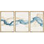 «Smoke Effect Blue Tan Smoke Wave Landscape», impression sur toile 3 pièces-90847681-90847683