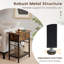 Table de bout avec station de charge, table d'appoint rabattable avec ports USB, prises et tablette brun rustique et noir-254914428-254914429