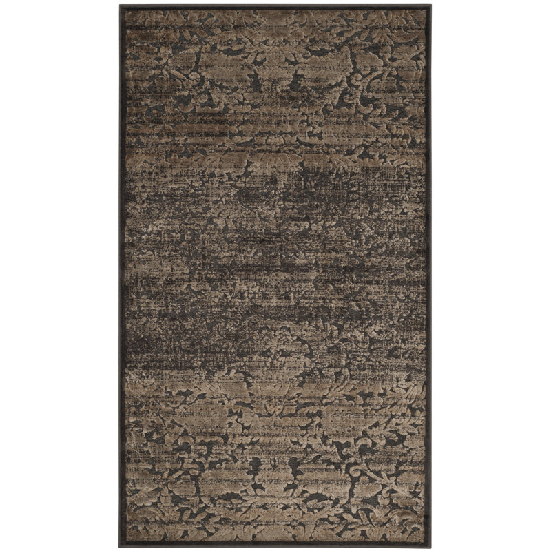 Martha Stewart Heritage Bloom Wool Brown Area Rug, Rectangle 2'7" x 4'