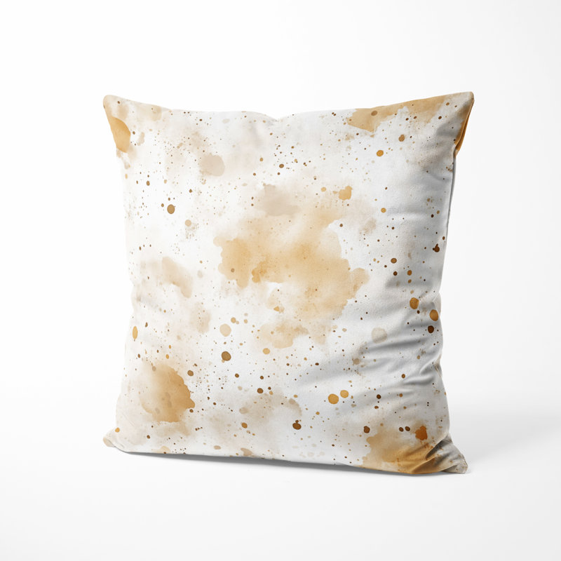 Coussin abstrait Abstract Beige et crème, H 16 po x l 16 po