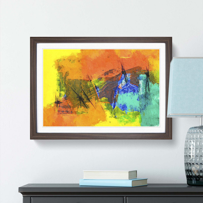 Abstract Vol.163 by S.Johnson - Framed Print, 45cm H x 63cm W x 2cm D, Walnut Framed