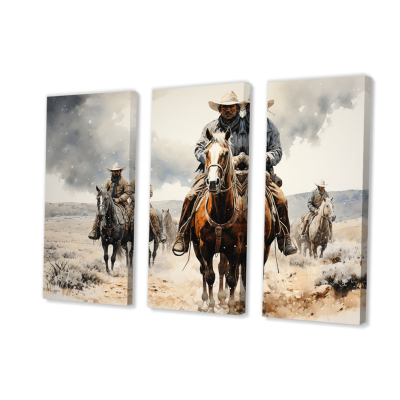 Western Dust and Grit I sur toile, reproduction de 3 pièces, H 28 po x l 36 po x P 1 po