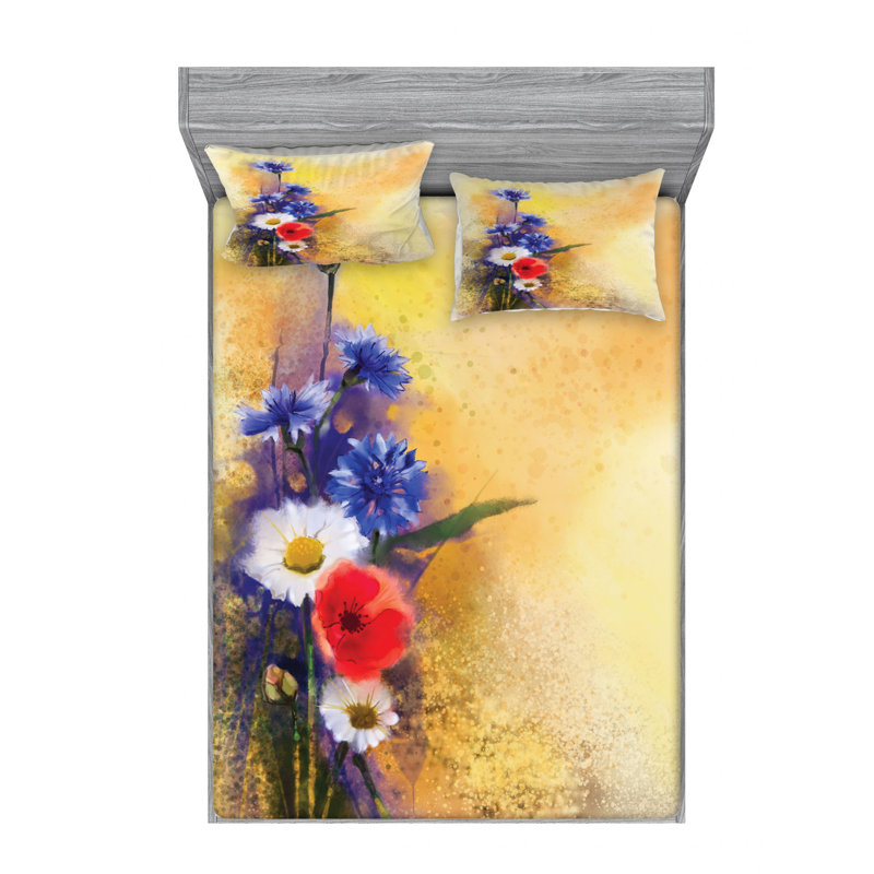 Microfiber Sheet Set, Queen Sheet Set with Fitted Sheet