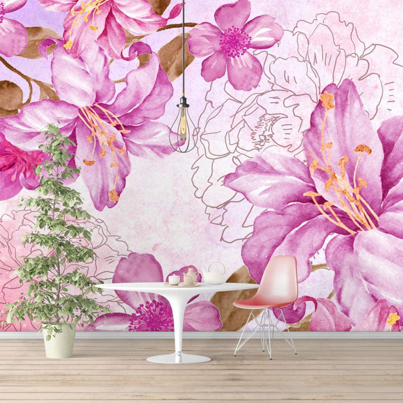 Murale fleurs en fleurs, L 100 po x l 144 po