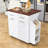 Elegant Kitchen Island with Removable Side Shelf, Tilt Trash Cabinet-968676790