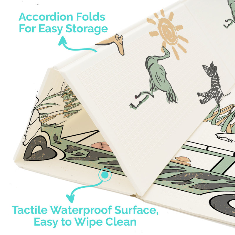 Large Safari Waterproof Foam Padded Play Mat for Babies