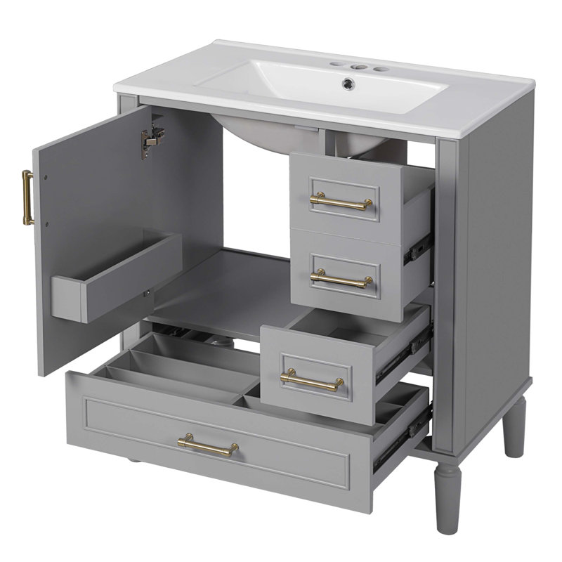 Meuble-lavabo 30 po avec lavabo en céramique