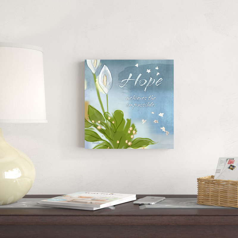 «Blue Floral Inspiration IX» par Evelia Designs - impression sur toile tendue, H 12 po x l 12 po x P 1,25 po