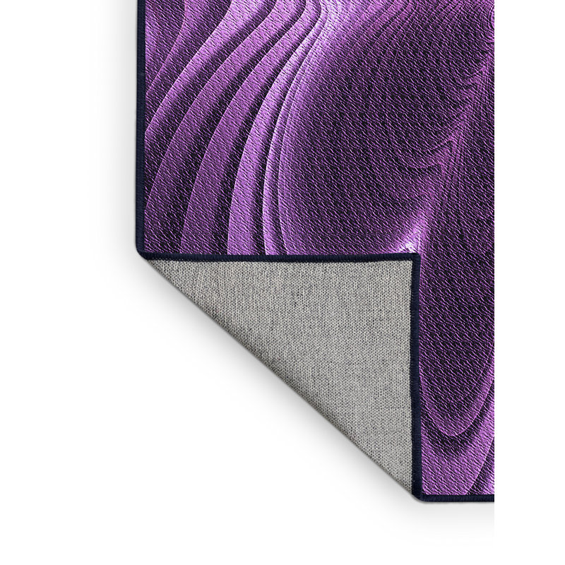 Tapis 100% à motifs lavables à la machine 2989 Pat1384-PUR, Rectangle 8 pi x 12 pi