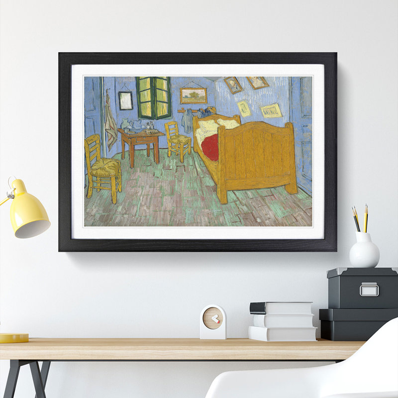 Bedroom in Arles by Vincent Van Gogh - Framed Print, 36cm H x 48cm W x 2cm D, Black Framed