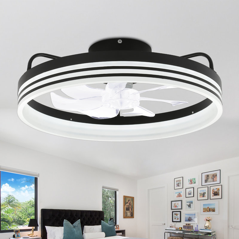 Ventilateur de plafond encastré à DEL 20 po avec ensemble d'éclairage Hansbrough inclus