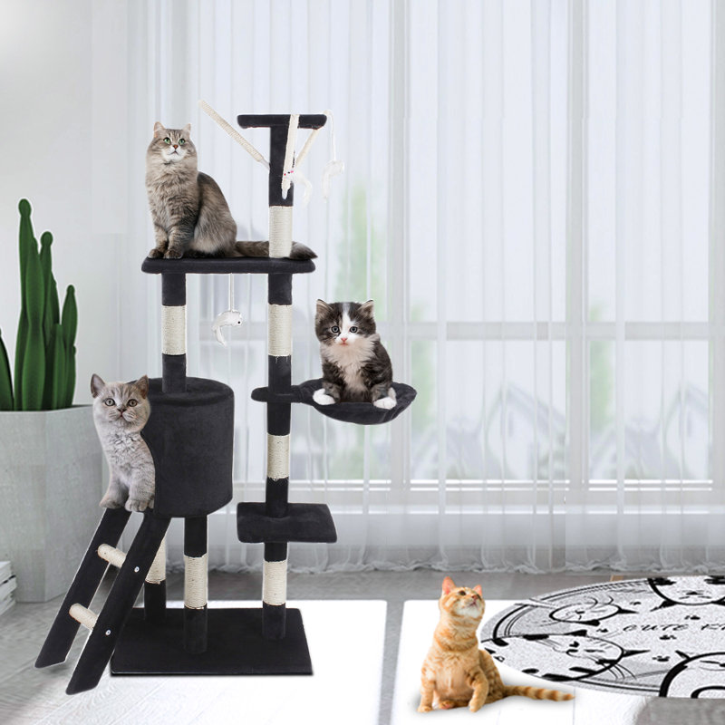 Keagan 138cm H Cat Tree, Black