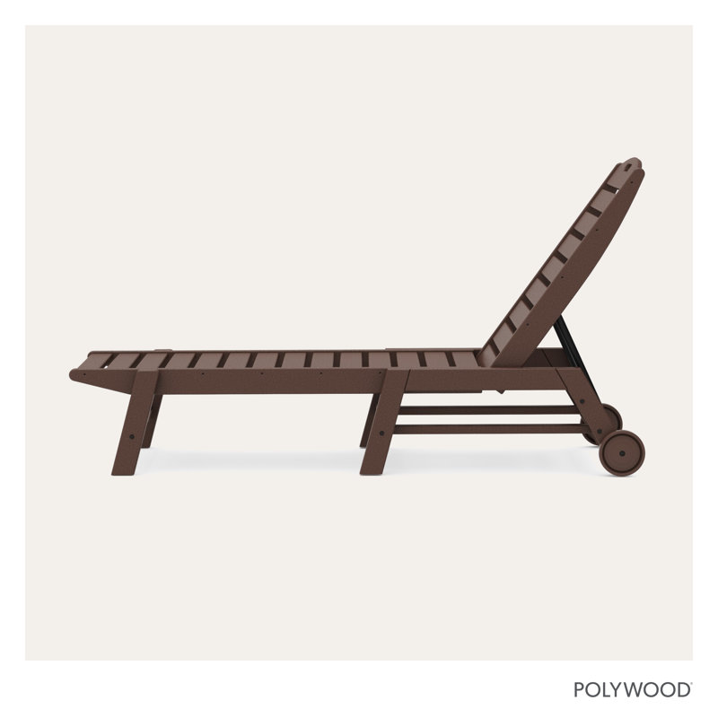 Lakeside POLYWOOD Nautical Chaise with Wheels, Mahogany