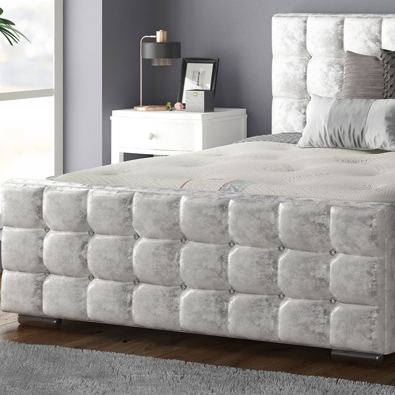 Owsley Upholstered Bed, Super King (6'), Silver