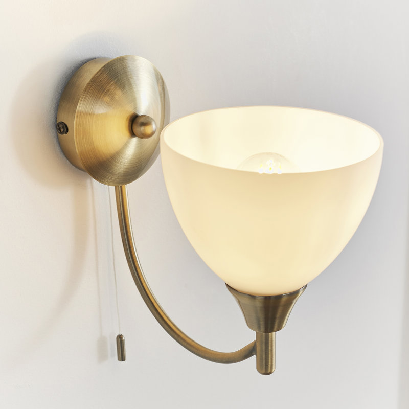 Barium Steel Armed Sconce, Antique Brass