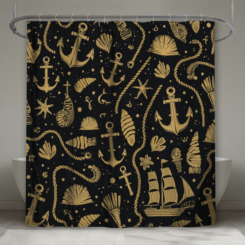 Rideaux de douche Nautical Sea Motifs, 70in W x 72in H