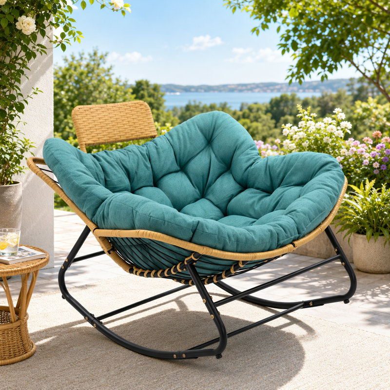Chaise d'extérieur en osier, Green