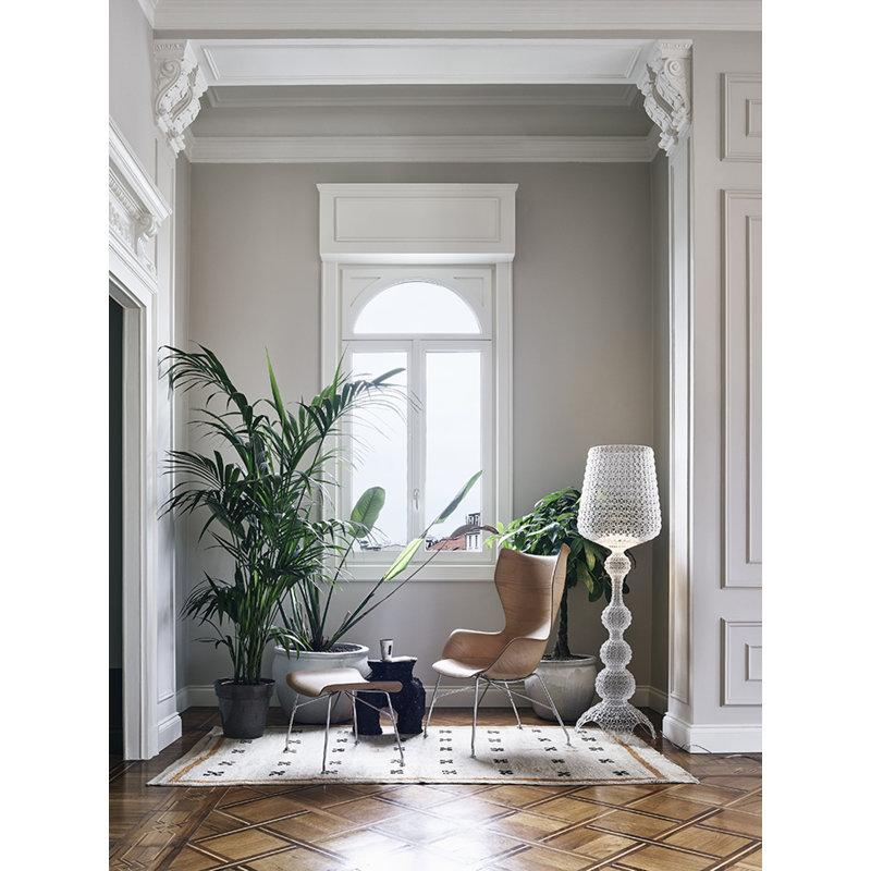 K/Wood Lounge Chair, Ash Dark Wood with Chrome