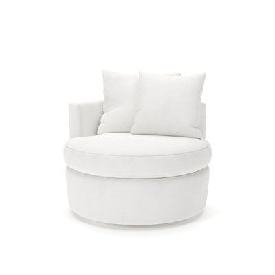 Dara 40" Upholstered Swivel Snuggler Chair