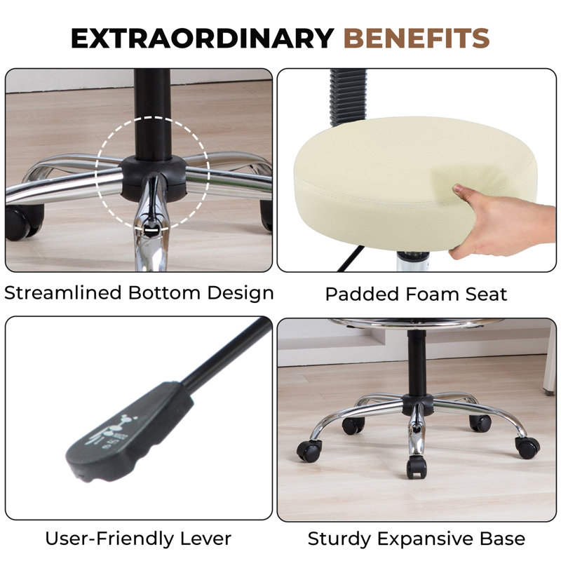 Ensemble de 4 chaises à dessin, Crème, crème
