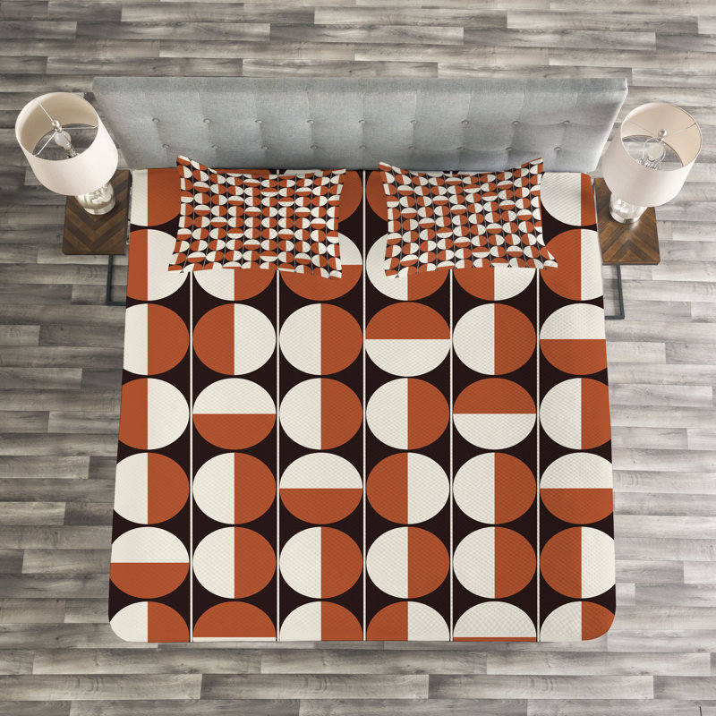 Adream Black/Brown/White Microfibre Bedspread Set, 220 x 264 cm