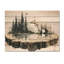 Ours polaire dans le paysage sauvage II - Art mural en bois d'ours - sur bois de pin naturel-1610779809