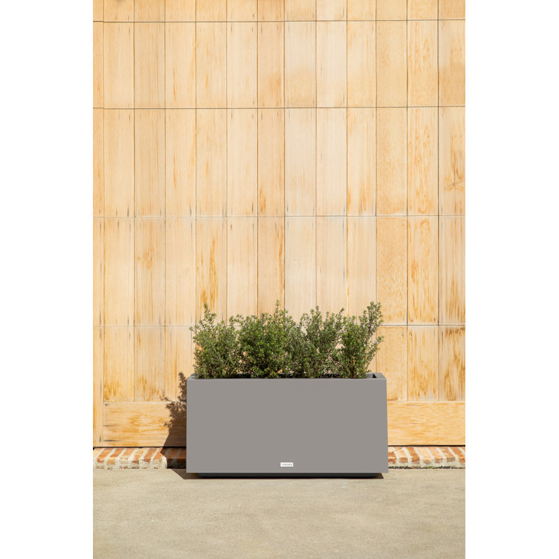 Boîte à fleurs longue Block Series, H 16 po x l 32 po x P 10 po, Gris