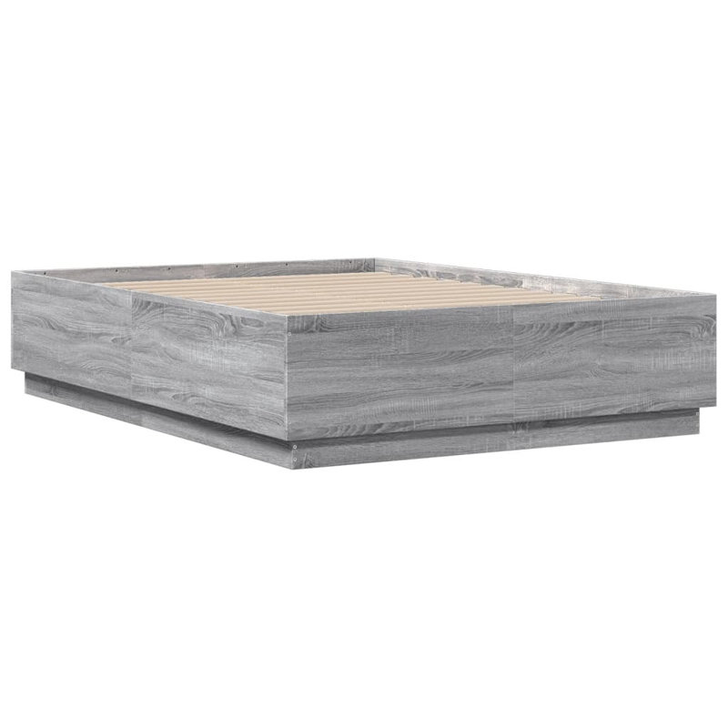 Noar Bed Frame, UK Double - DE 135 x 190 cm, Light Gray